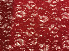 Load image into Gallery viewer, New High Class Designer Red Stretch Floral Corded Lace Fabric 57’’ 145 cm