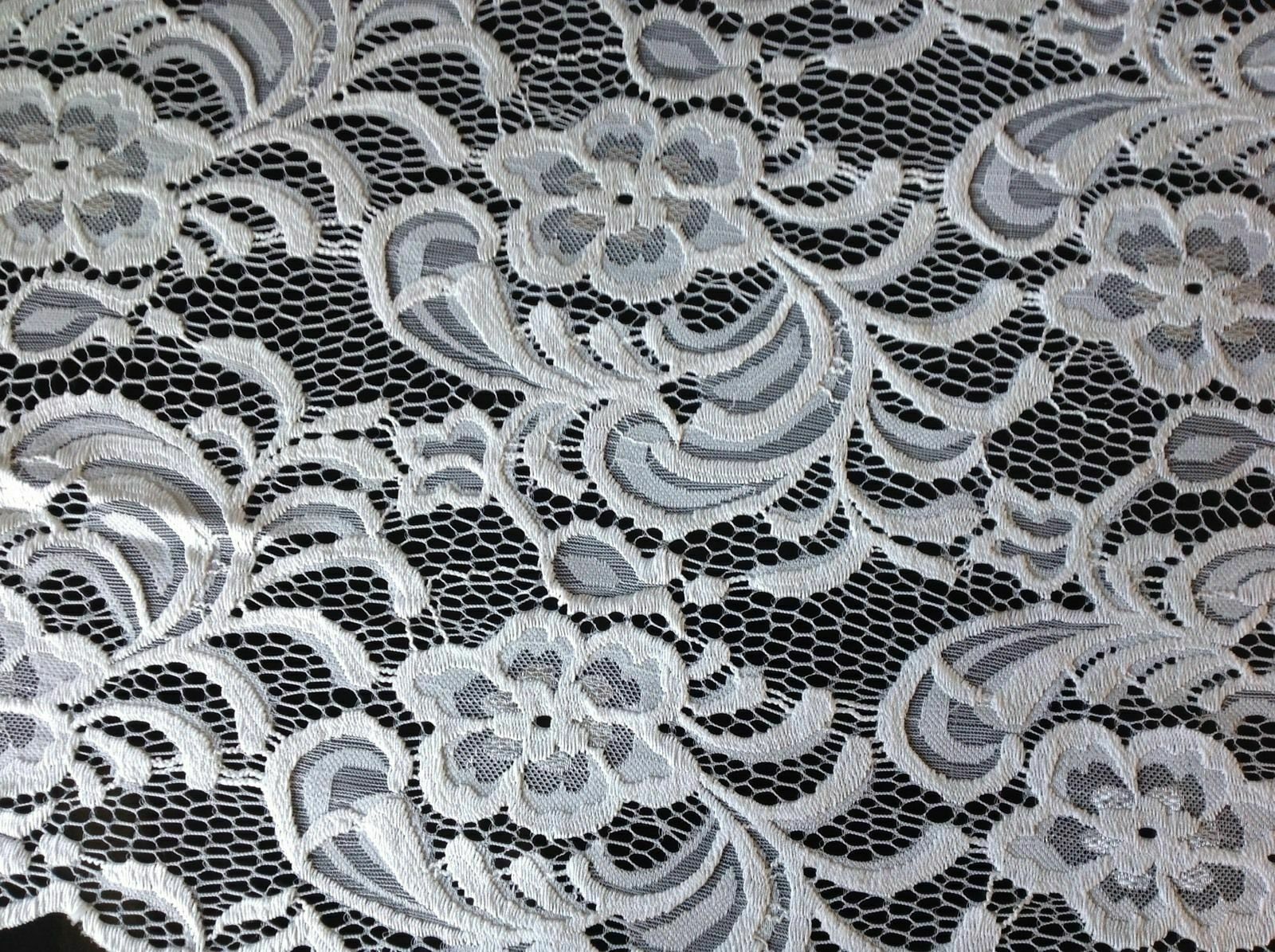 Ivory Stretch Lace Fabric - by The Yard