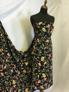 NEW Beautiful Designer German Viscose Floral Print Fabric 58''149 cm Dress Art