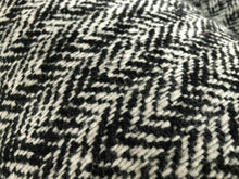 Load image into Gallery viewer, New High Class Heavy Off White Black Herringbone Wool Boucle Fabric 59&quot; 151 cm