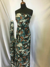 Load image into Gallery viewer, NEW Italian 100% Soft Silk Chiffon Fish Graffiti Print Fabric 53&quot; 136 cm Dress