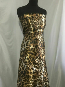 NEW High Class Designer Multicoloured Silky Soft Satin Leopard Print Fabric 6