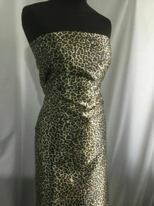 NEW High Class Designer Multicoloured Silky Soft Satin Leopard Print Fabric 4