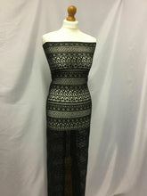 Load image into Gallery viewer, NEW High Class Designer Multi Border Jet Black Lace Fabric 56&quot;144cm In Fashion K
