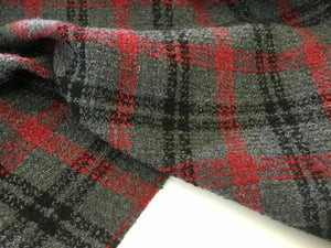 Brand New Beautiful Multi Colour Check Cotton Boucle Fabric 62" 158 cm Material