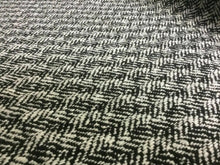 Load image into Gallery viewer, New High Class Heavy White Black Herringbone Wool Boucle Fabric 59&quot; 151 cm