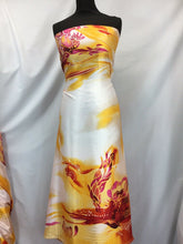 Load image into Gallery viewer, NEW Gorgeous High Class Designer Summer Flames Satin Print Fabric Material 44&quot;