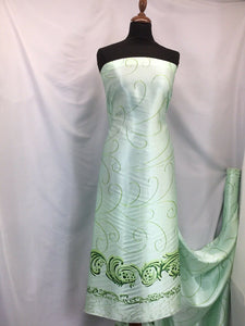 NEW High Class Designer Italian Greens Nature Satin Print Fabric Art Material