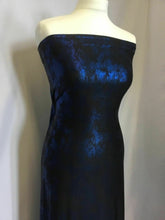 Load image into Gallery viewer, NEW High Class Designer Shiny Lightening Blue Tie Die Stretch Lame Jersey Fabric
