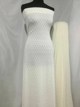 Load image into Gallery viewer, New High Class Designer Embossed Ivory Cream Stretch Jacquard Lace Fabric Dress