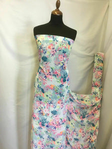 Beautiful Multicolour Chiffon Georgette Summer Floral Print Fabric 59" 151cm She