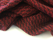 Load image into Gallery viewer, NEW Red / Black Colour Wool Boucle Fabric 156cm As Seen Online Designers Images