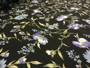 NEW Beautiful Designer German Viscose Floral Print Fabric 58'' 149 cm Dress Art