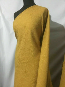 New High Class Designer Mustard Heavy Jacquard Brocade Shiny Cloque Fabric