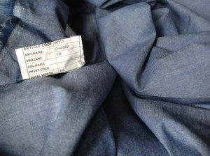 NEW Ink Blue 100% Cotton Denim Chambray Fabric Shirt Dress Jeans Eau La