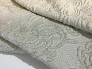 New High Class Designer Cream Floral Rope Metallic Jacquard Brocade Fabric 55”