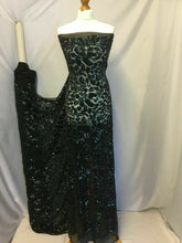 Load image into Gallery viewer, New High Class Designer Bottle Green Heavy Sequins Lace Fabric 59&#39;&#39; Party Dress