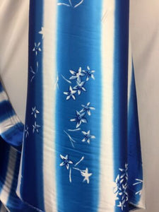 NEW High Class Designer Stripe Floral Satin Print Fabric 44" 112 cm Material