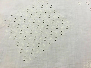 NEW White 100% Cotton Anglaise Multi broidery Ring Holes Fabric Dry Lace