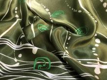 Load image into Gallery viewer, New High Class Designer Silky Satin Border Greek Ocean Print Fabric 44&quot; 112 cm