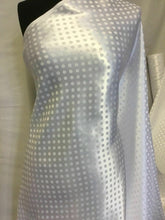 Load image into Gallery viewer, New White Colour Silky Satin Bridal Polka Dott Jacquard Print Fabric 58&#39;&#39; 149cm