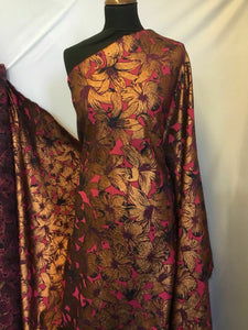 New Italian Reversible Glitter Floral BROCADE GORGEOUS JACQUARD Fabric Dress