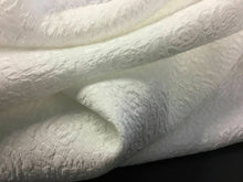 Load image into Gallery viewer, NEW GORGEOUS WHITE FLORAL JACQUARD CLOQUE FABRIC 53’’ 136 cm Bridal Wedding