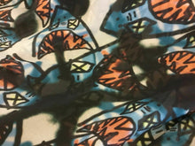 Load image into Gallery viewer, NEW Italian 100% Soft Silk Chiffon Fish Graffiti Print Fabric 53&quot; 136 cm Dress