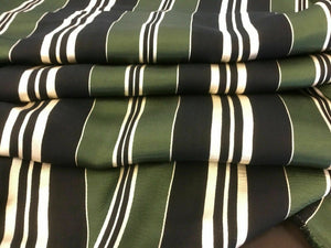 NEW Italian Cotton Silk Multi Colour Jacquard Weaved Stripes Fabric 60’’152cm