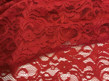 Load image into Gallery viewer, New High Class Designer Red Stretch Floral Corded Lace Fabric 57’’ 145 cm