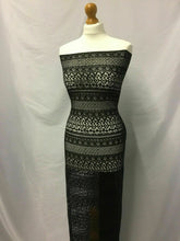 Load image into Gallery viewer, NEW High Class Designer Multi Border Jet Black Lace Fabric 56&quot;144cm In Fashion K