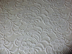 NEW High Class Designer Ivory Stretch Net Guipure Floral Scalp Lace Fabric Off W