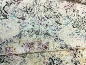 New High Class Multicolored Embossed Paisley Floral Jacquard Brocade Fabric