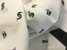 Load image into Gallery viewer, NEW White With Black Poly Cotton Embroidery Fabric Dry Lace 59’’152cm Craft Sew