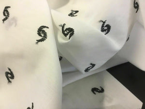 NEW White With Black Poly Cotton Embroidery Fabric Dry Lace 59’’152cm Craft Sew