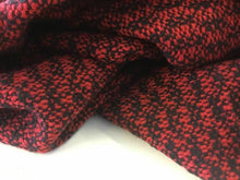Load image into Gallery viewer, NEW Red / Black Colour Wool Boucle Fabric 156cm As Seen Online Designers Images