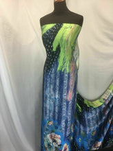 Load image into Gallery viewer, New High Class Designer Floral Satin Print Fabric Dress As Seen Online Catwalk
