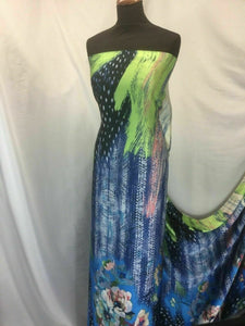 New High Class Designer Floral Satin Print Fabric Dress As Seen Online Catwalk