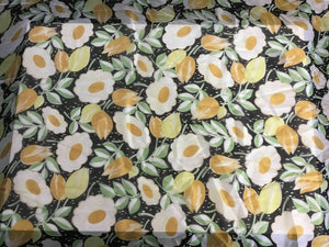 NEW 100% Silk Chiffon Floral Leaves Fabric 53" 136 cm Leaf Dress Cloth Garment