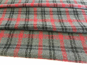 Brand New Beautiful Multi Colour Check Cotton Boucle Fabric 62" 158 cm Material