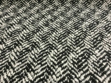 Load image into Gallery viewer, New High Class Heavy White Black Herringbone Wool Boucle Fabric 59&quot; 151 cm