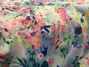 Beautiful Multicolour Chiffon Georgette Summer Floral Print Fabric 59" 151cm She