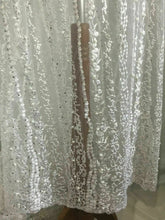 Load image into Gallery viewer, NEW High Class Designer Iced White Bridal Border Floral Pearl Lace Fabric 47”