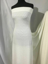 Load image into Gallery viewer, New High Class Designer Embossed Ivory Cream Stretch Jacquard Lace Fabric Dress