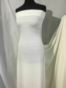 New High Class Designer Embossed Ivory Cream Stretch Jacquard Lace Fabric Dress