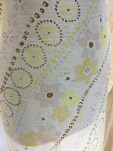 NEW Italian 100% Silk Crinkle Chiffon Floral Print Fabric 51" 130 cm Dress Scarf
