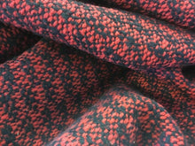 Load image into Gallery viewer, NEW Red / Black Colour Wool Boucle Fabric 156cm As Seen Online Designers Images