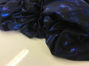 NEW High Class Designer Shiny Lightening Blue Tie Die Stretch Lame Jersey Fabric