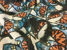 Load image into Gallery viewer, NEW Italian 100% Soft Silk Chiffon Fish Graffiti Print Fabric 53&quot; 136 cm Dress