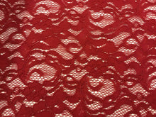 Load image into Gallery viewer, New High Class Designer Red Stretch Floral Corded Lace Fabric 57’’ 145 cm